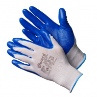Gward Blue Перчатки нейлоновые белые с синим нитриловым покрытием Gward Blue Перчатки нейлоновые белые с синим нитриловым покрытием